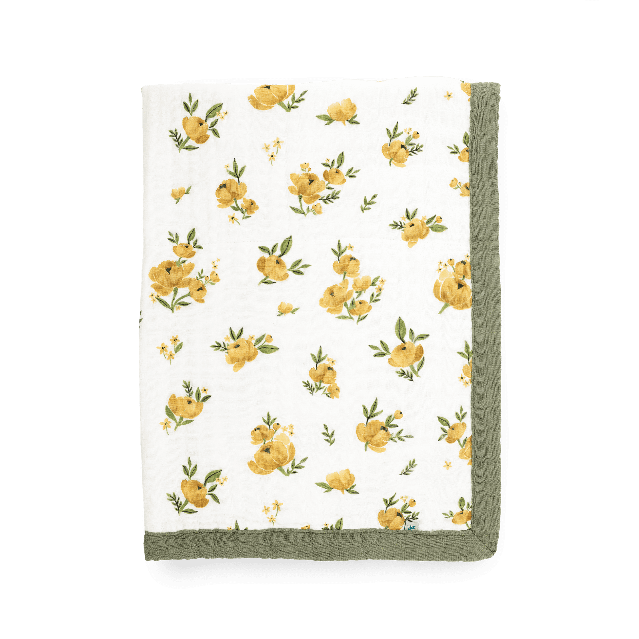 Little Unicorn Organic Cotton Muslin Baby Quilt- Yellow Roses
