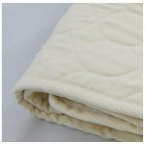 Organic Cotton Quilted Mattress Pad w/Strong Elastic Straps - Twin Organic Cotton Quilted Pad