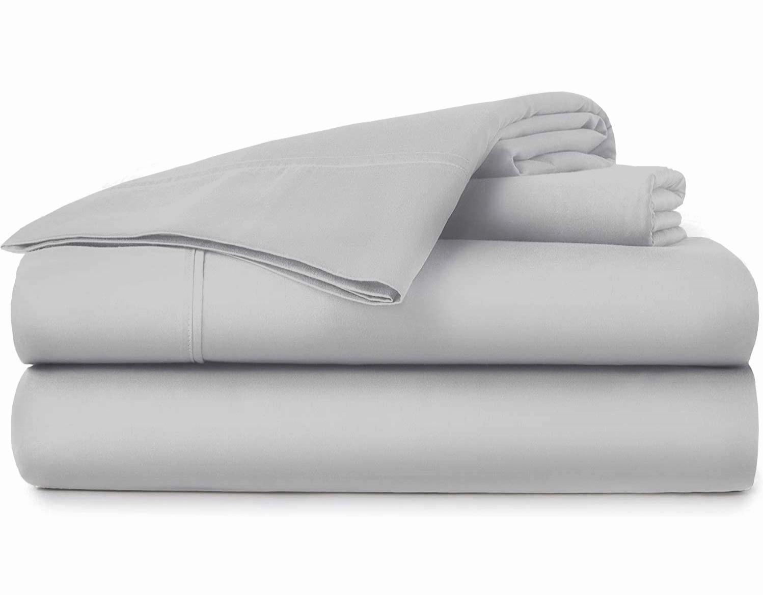 Organic Cotton Sheets Alaskan King Size, Silver Grey Color, Bedsheet