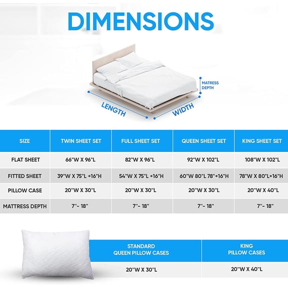 Organic Cotton Sheets Set - Super Soft and Breathable 350 Thread Count Percale Weave GOTS Certified Cotton - 4 Piece King Size Sheet Sets with 18