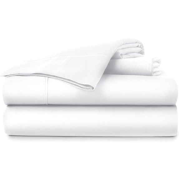 Organic Cotton Sheets - Twin XL Size, White Color, Bedsheet 700-Thread-Count, 12 inch Deep Pockets