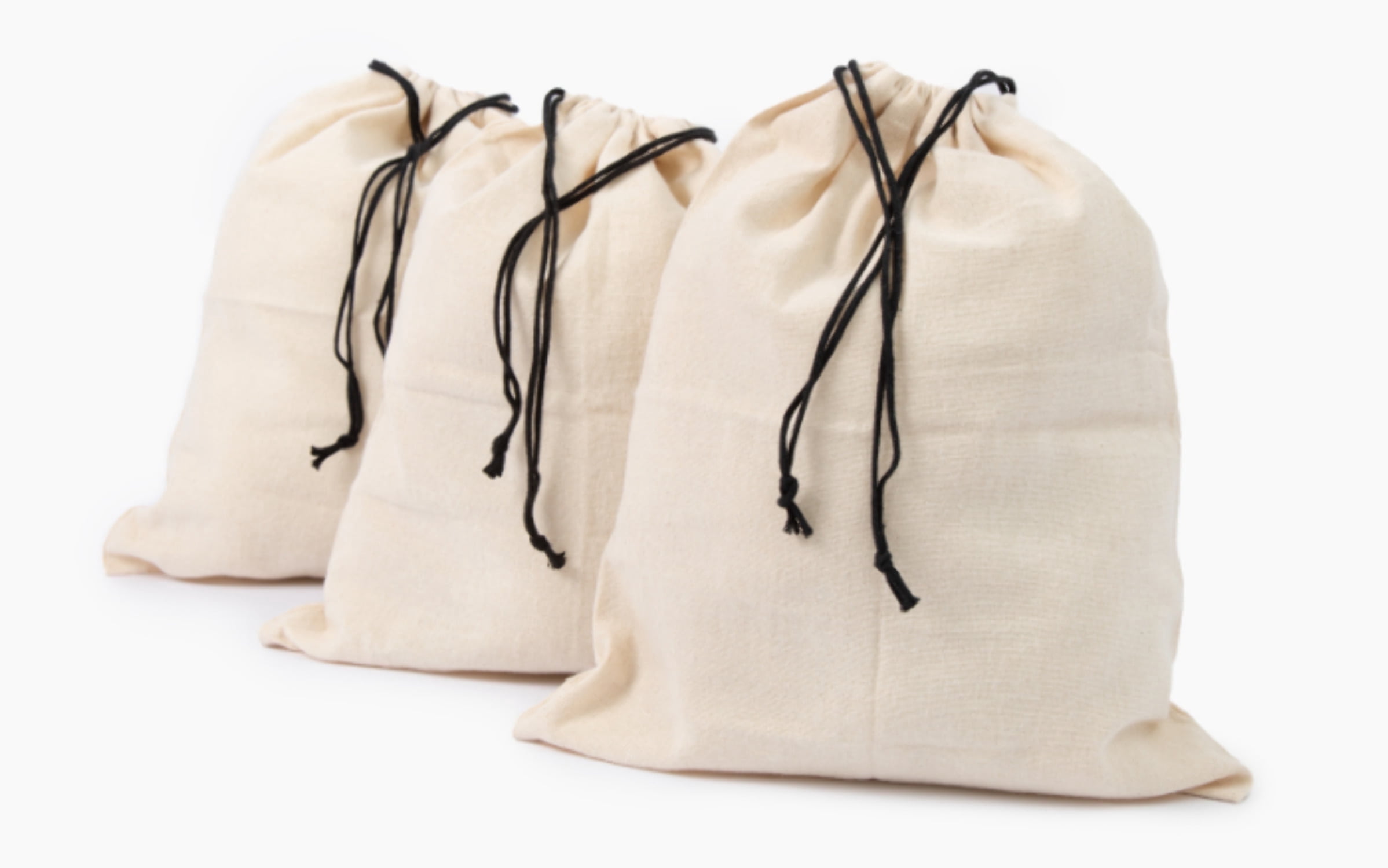 Organic Cotton Shoes Storage Bags - Convenient Shoe Bags for Travel & Storage - Dust Proof Sneaker Bags - Easy to Pack, Convenient to Carry & Foldable Shoes Drawstring Bags (3 Large: 23"x19")