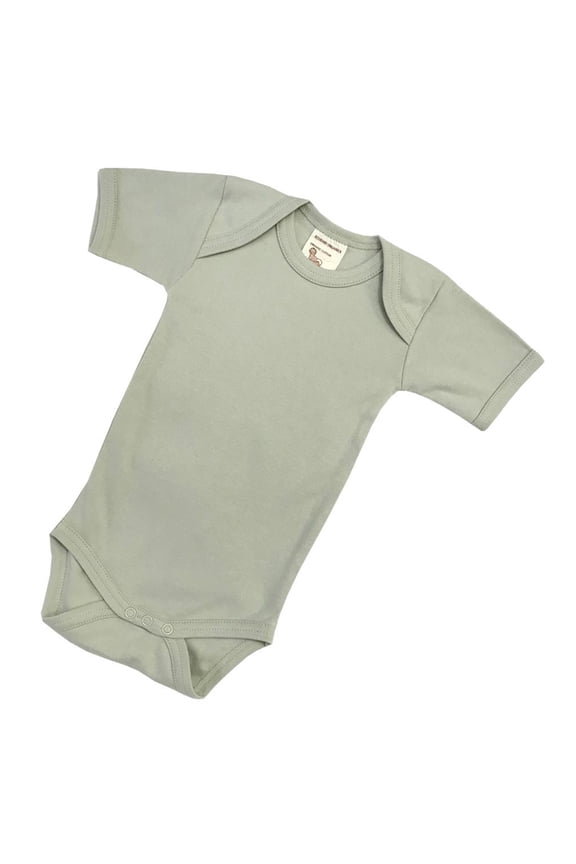 Organic Cotton Short Sleeve Bodysuits/Onesies - Soft Sage 3-6m