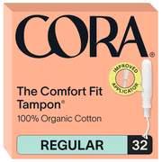 Cora 100% Organic Cotton Applicator Tampons, 32 Regular