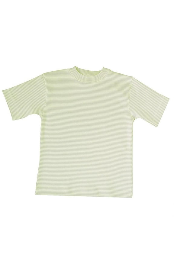 Organic Cotton Tees Short Sleeve - Sage Stripe 1-2 year