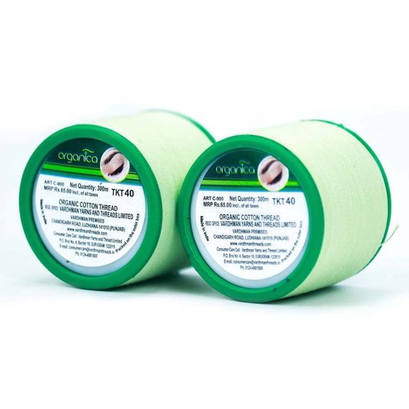 Organic Cotton Thread for Eyebrows Threading Thread Eyebrow Facial Hair Upperlips Shaping Hair Removal Thread for Forehead Chin Hair | Thread for Salon Spa Home Green 2 Spools x 300m
