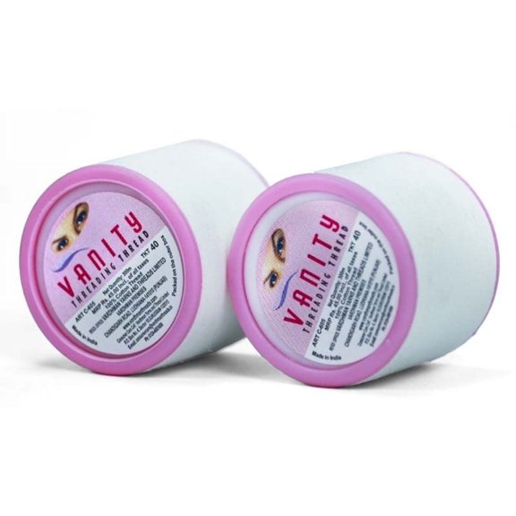 Organic Cotton Thread for Eyebrows Threading Thread Eyebrow Facial Hair Upperlips Shaping Hair Removal Thread for Forehead Chin Hair | Thread for Salon Spa Home White 2 Spools x 300m