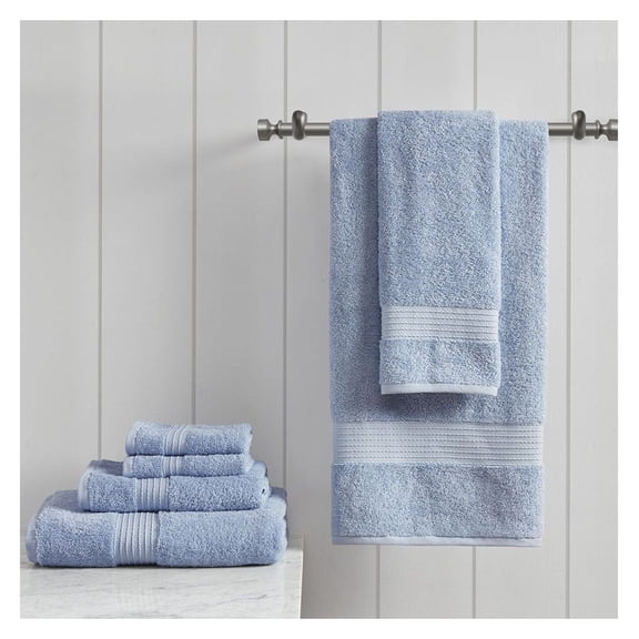 Organic Cotton Towel Set 6-Piece - 650 GSM, GOTS Certified, Soft & Absorbent Bath Towels - Includes Bath, Hand & Wash Towels