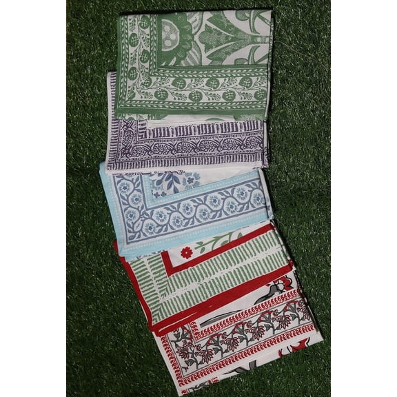 Organic Cotton Tuscany Red Jardin and Olive Drab Table Cloth, Indian Block Print Table Linen for Dining, Parties, Wedding, Outdoors Home Decor | 60x90 INCH Rectangle | 6-8 Seater