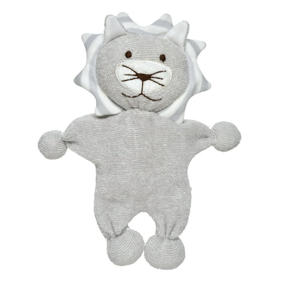 Organic Cotton Unisex Baby Lion Lovey Toy Grey