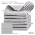 thumbnail image 1 of Organic Cotton Waffle Hand Towels for Bathroom & Kitchen, Large 12x12 in, Ultra Soft Cotton, Lightweight Quick Dry Waffle Weave, Set 6 (Light Gray), 1 of 8