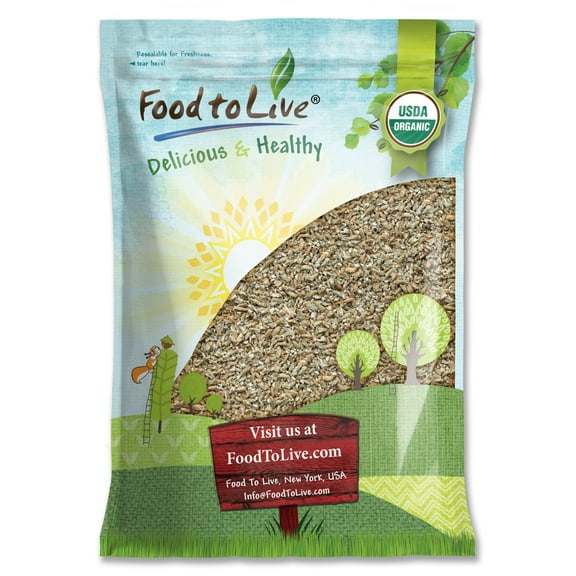 Organic Cracked Rye Berries, 8 Pounds Non-GMO, Kosher, Raw, Vegan by Food to Live