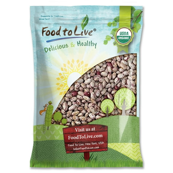 Organic Cranberry Beans, 15 Pounds Non-GMO, Sproutable, Kosher, Raw, Vegan by Food to Live