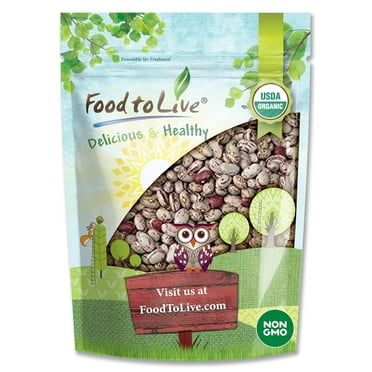 Organic Cranberry Beans, 2 Pounds — Non-GMO, Sproutable, Kosher, Raw, Vegan — by Food to Live