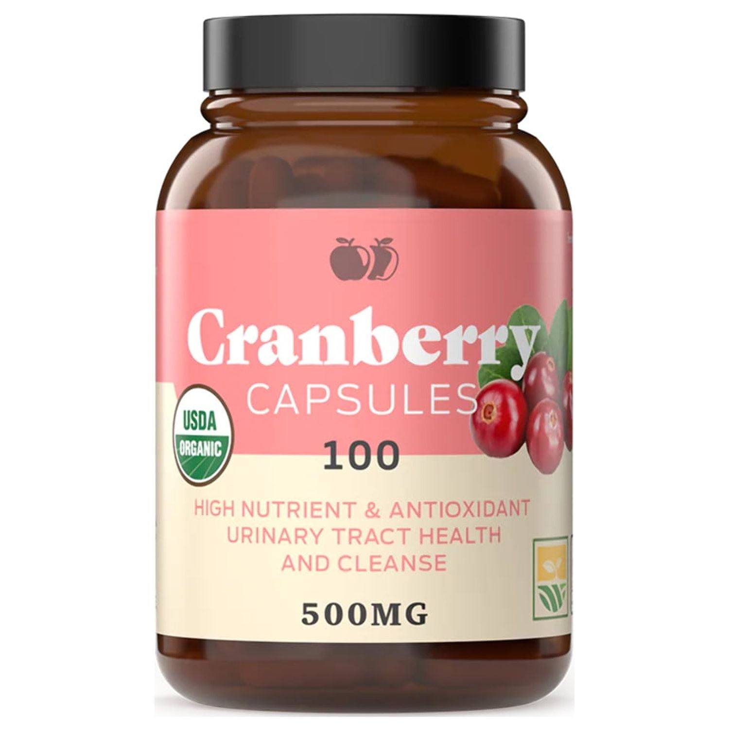 Organic Cranberry Capsules 500 mg Organic Natural Cleansing Cranberry Urinary Tract Health