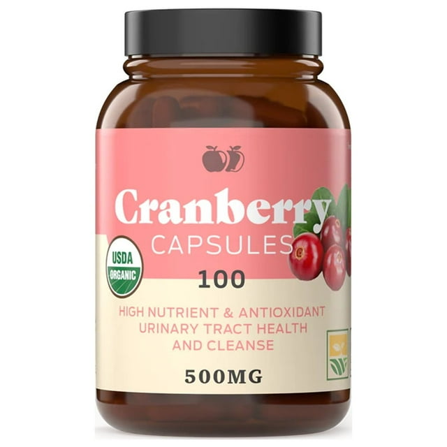 Organic Cranberry Capsules 500 mg Organic Natural Cleansing Cranberry ...