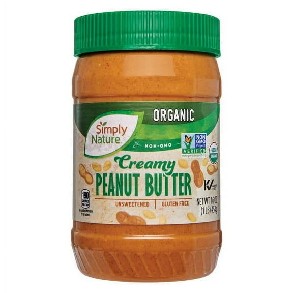 Organic Creamy Peanut Butter, 16 oz- Pack of 5