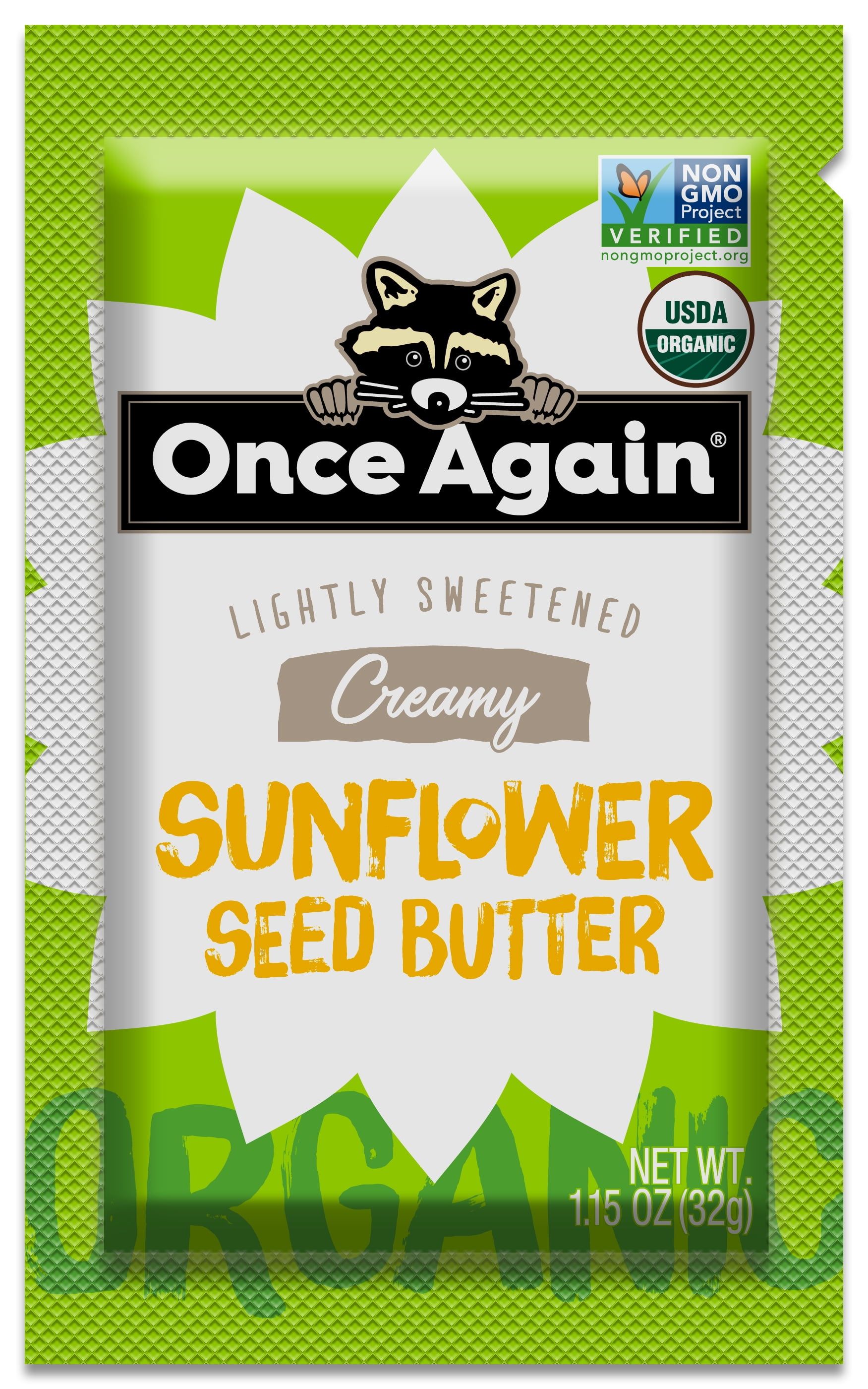 Once Again Organic Creamy Sunflower Butter - 1.15oz Squeeze Packs, 10 Count - Lightly Salted & Sweetened - Peanut Free, USDA Organic, Gluten Free Certified, Vegan, Kosher