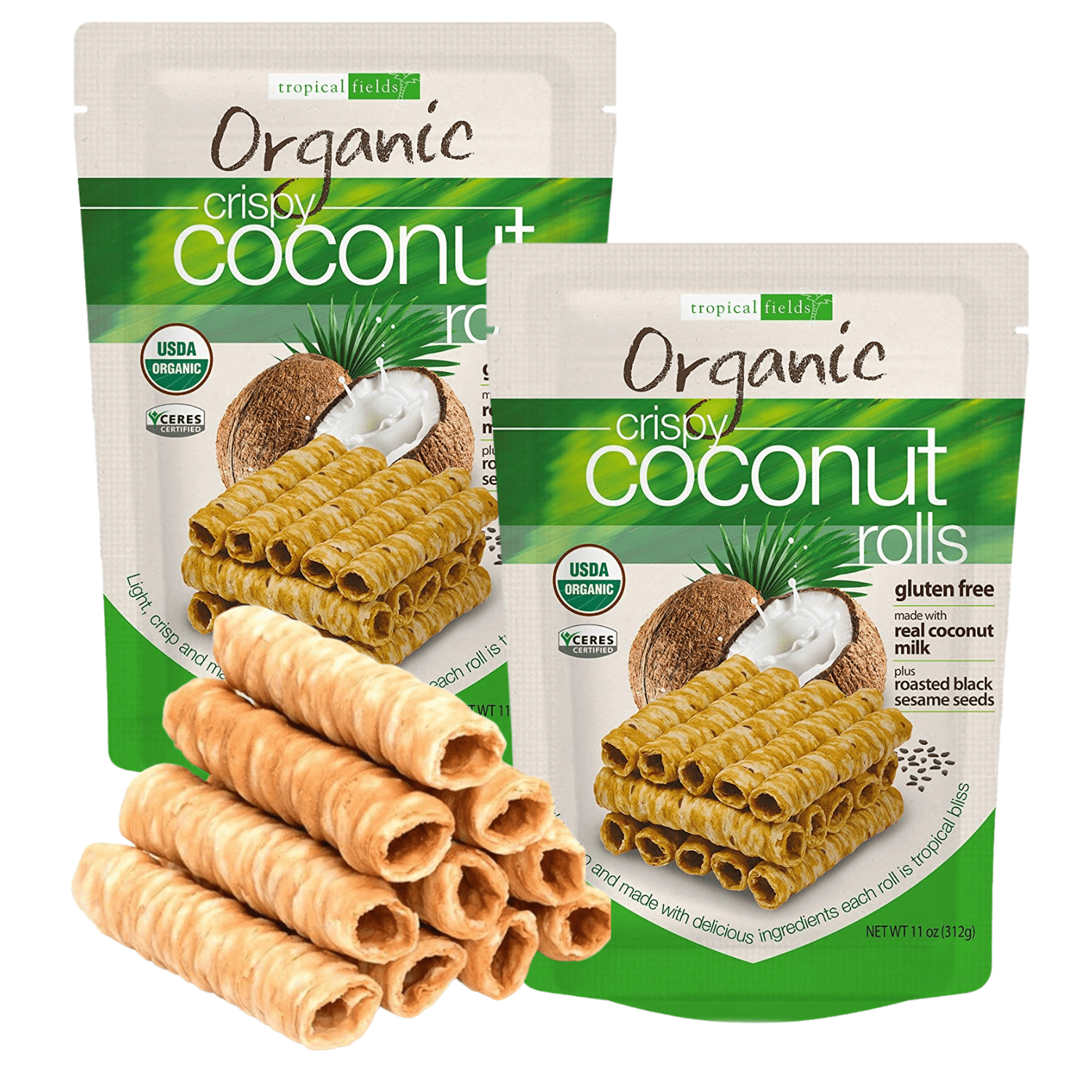 Organic Crispy Coconut Rolls, 11 Oz Pack- Made with Real Coconut and ...