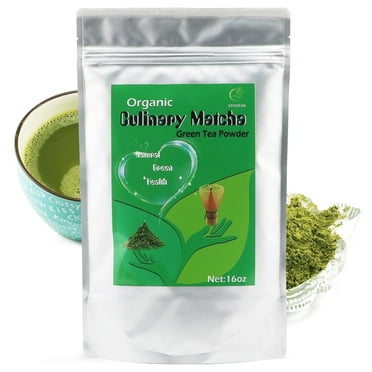 Organic Culinary Grade Matcha Green Tea Powder, 454g/16oz, Fit for Cooking, Pastry, Blend by EFOOFAN