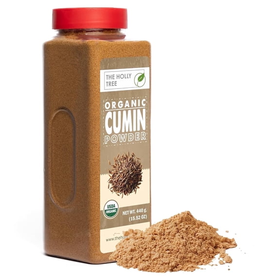 Organic Cumin Powder 15.52 oz  Ground Cumin for Cooking & Seasoning  USDA Organic, Gluten Free, Non-GMO, Kosher  The Holly Tree
