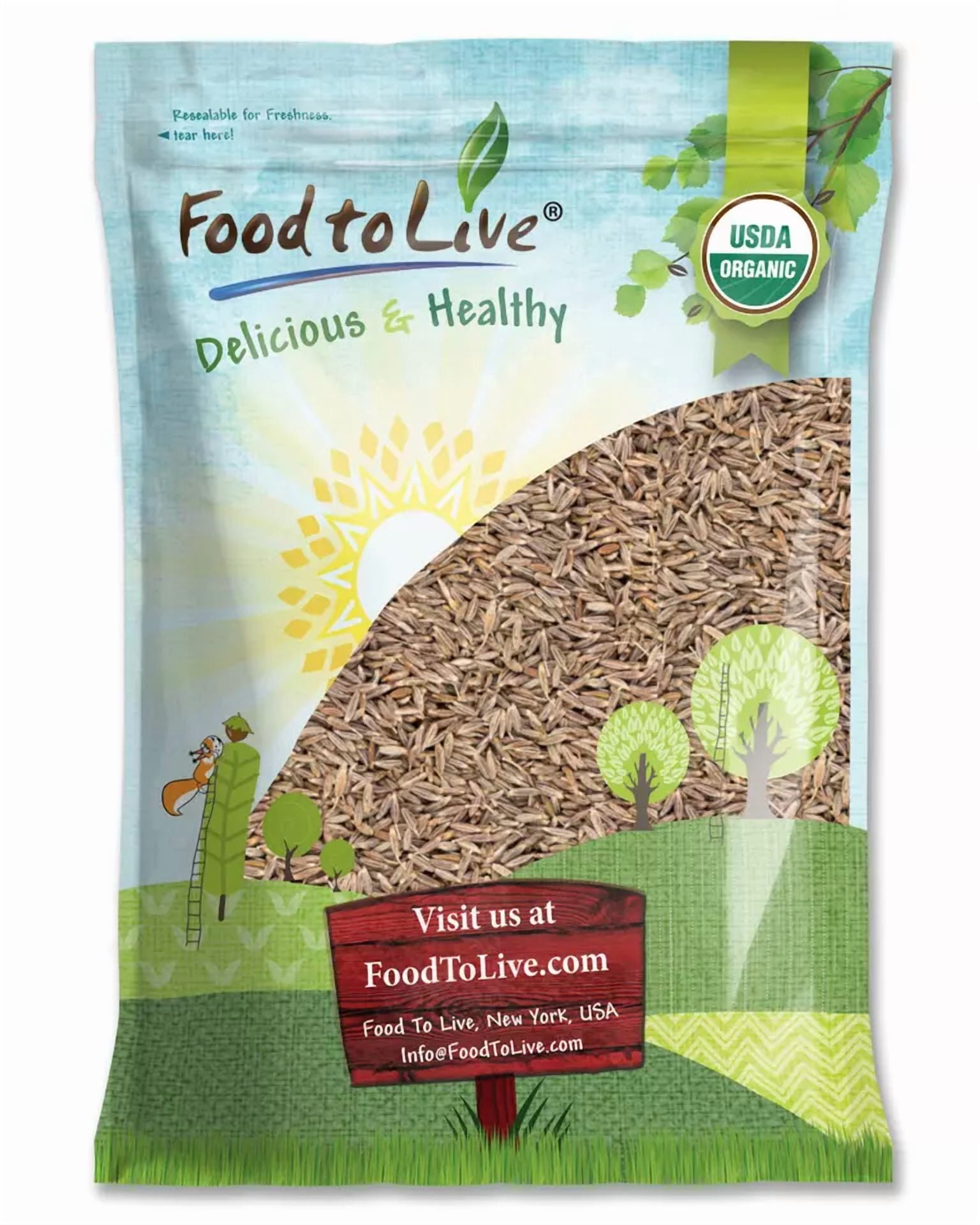 Organic Cumin Seeds, 10 Pounds – 100% Natural, Non-GMO, Aromatic Seasoning, Perfect for Spices, Baking and Pickling, Vegan, Kosher, Bulk — by Food to Live