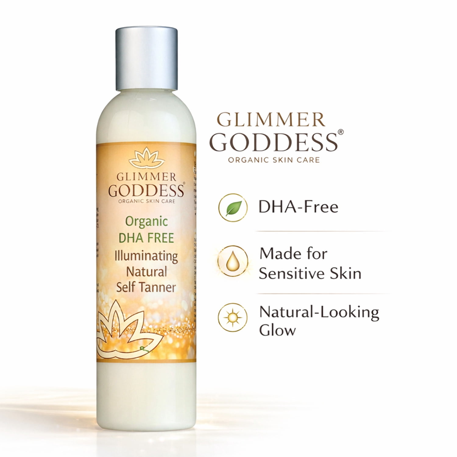 DHA Free Self Tanner for Sensitive Skin – Glow 4 oz. Dark