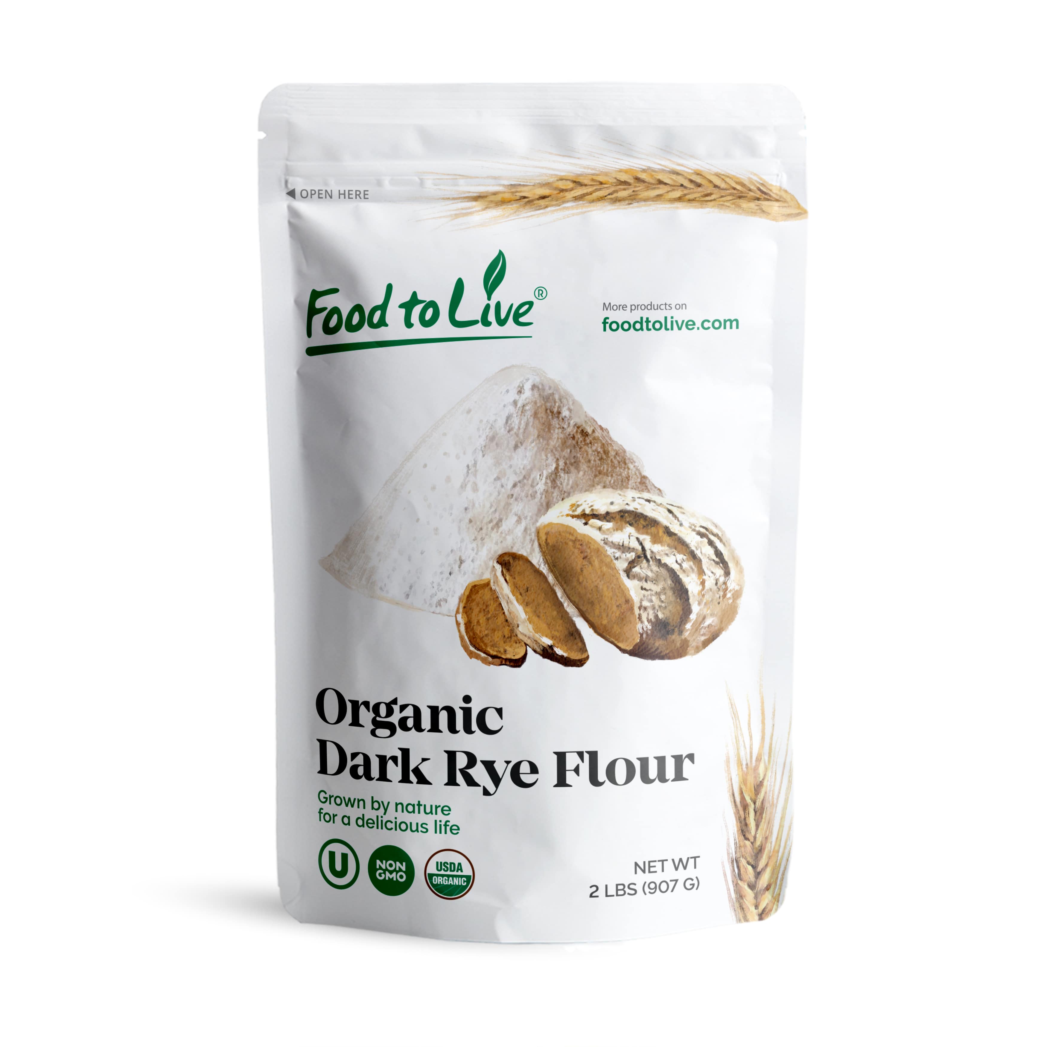 Organic Dark Rye Made from Organic, NonGMO Rye Stone Ground Dark