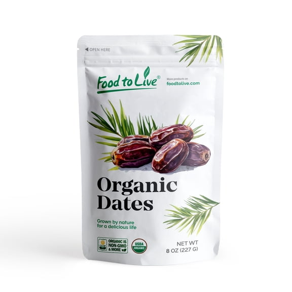 Organic Deglet Noor Dates, 0.5 Pounds  Non-GMO, Raw, Vegan  by Food to Live