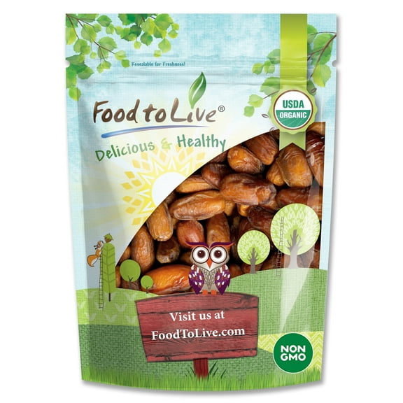 Organic Deglet Noor Dates, 1 Pound Non-GMO, Raw, Vegan by Food to Live