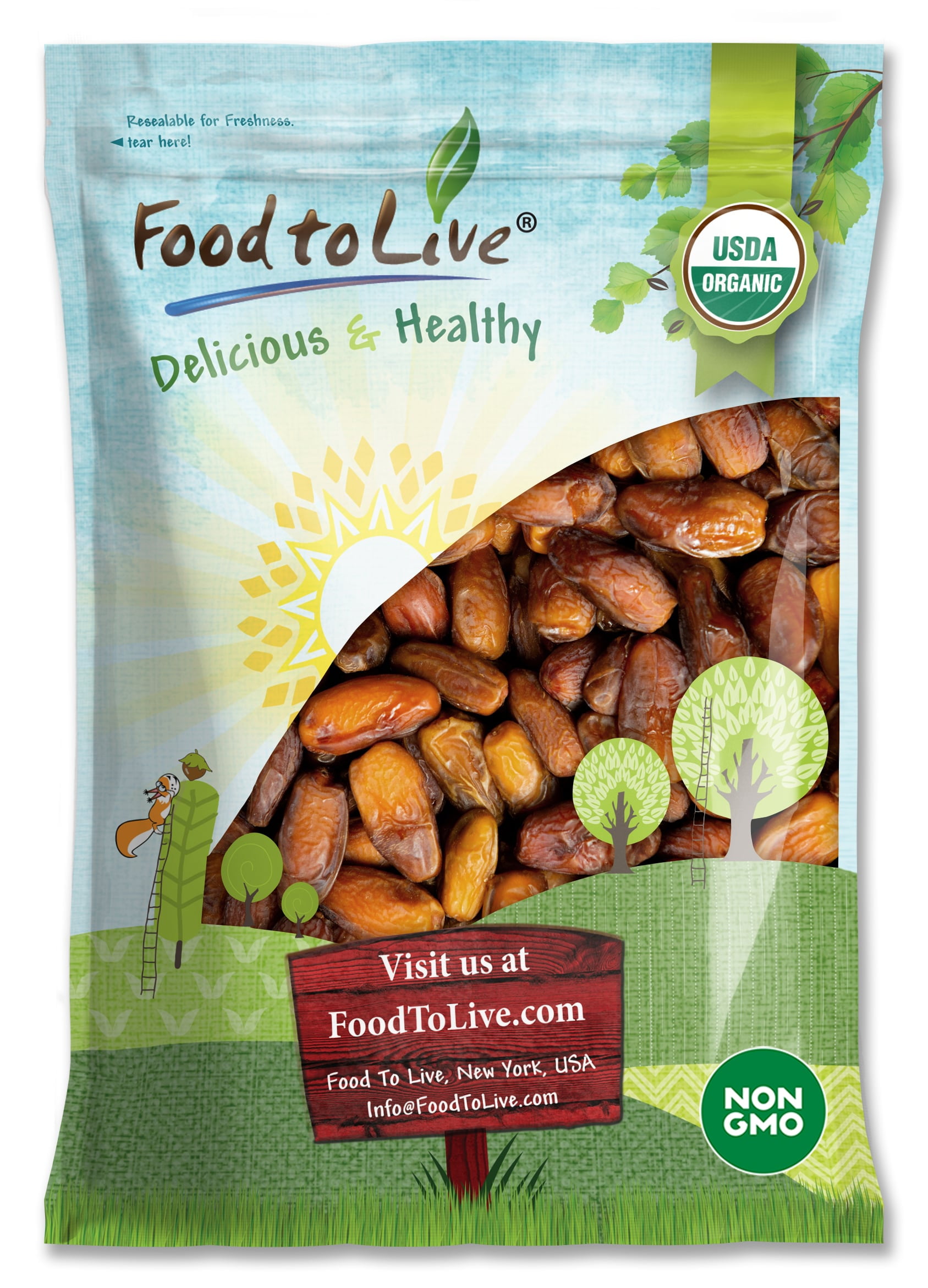 Organic Deglet Noor Dates - 4 Pounds Pitted, Non-GMO, Unsulfured Dried Fruit