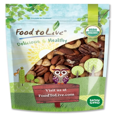Organic Deluxe Unsalted Nuts Mix, 4 Pounds  A Blend of Dry Roasted Nuts. Non-GMO, Kosher