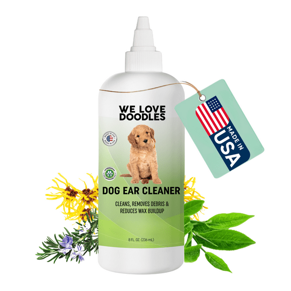 Clean Dog Ear Cleaner | Ear Wash For Dogs | Made in USA | Clean | Clean Ear Drops | Prevents Infection, Itching & Odor | Puppy Ear Cleanser | Pet Cleaning Ears Solution [We Love Doodles]