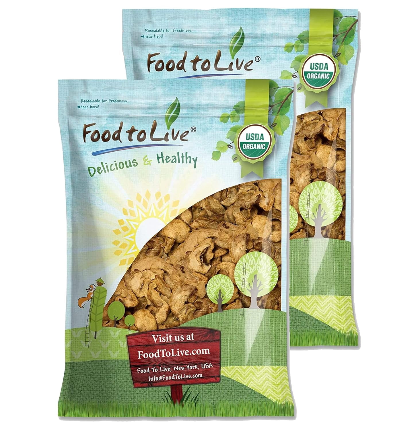 Organic Dried Apple Rings, 10 Pounds - Non-GMO, Kosher, Raw, Vegan ...