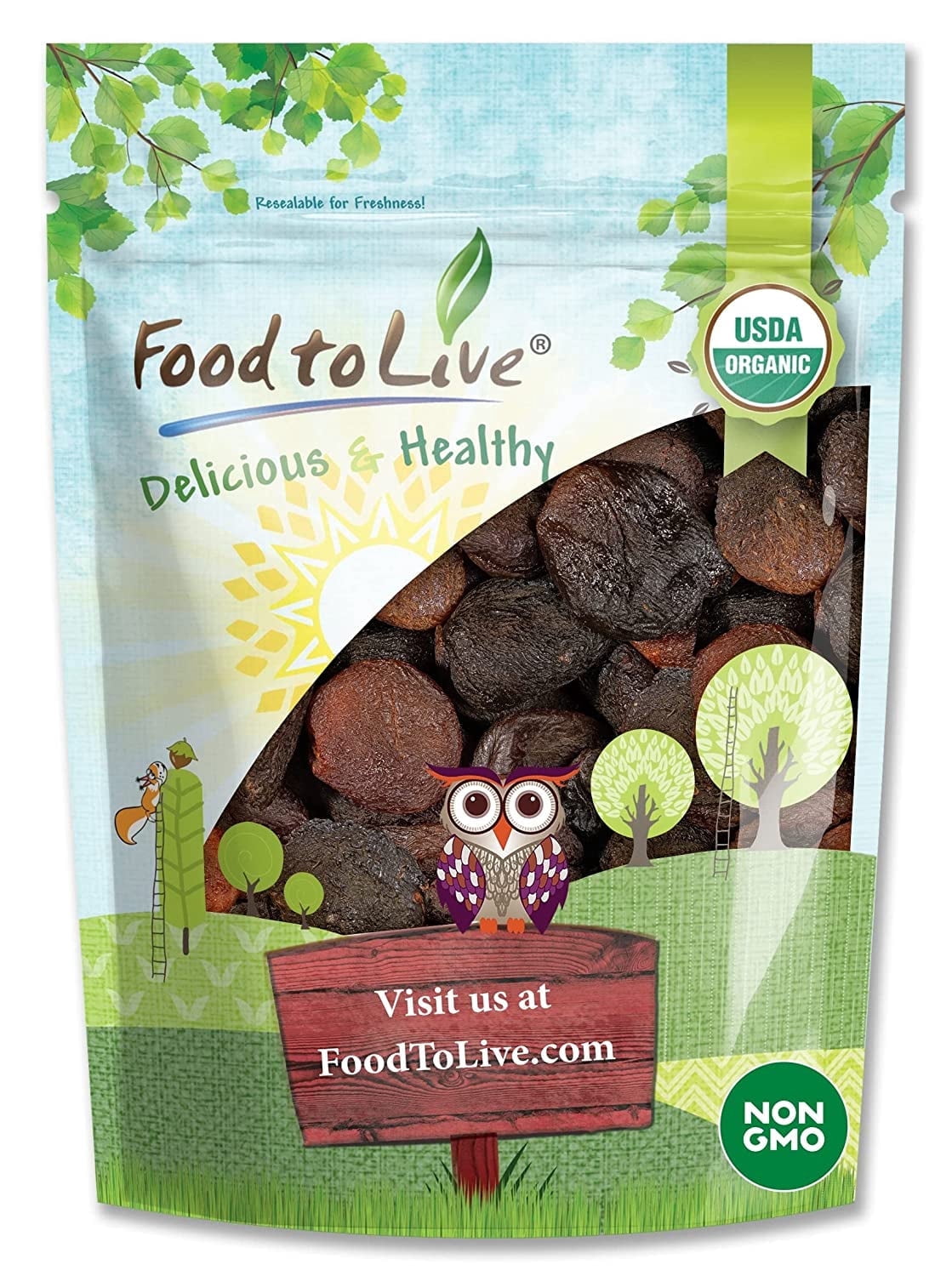 Organic Dried Apricots, 1 Pound — Non-GMO, Kosher, Raw, Vegan — by Food to Live
