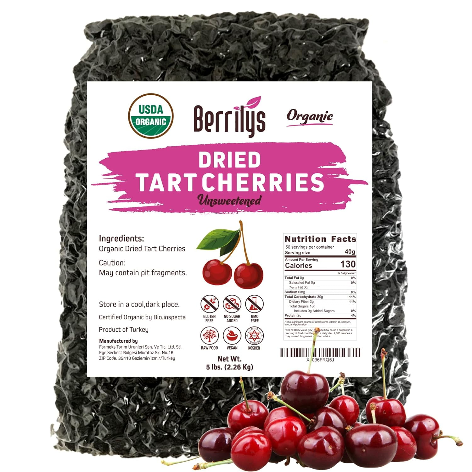 Organic Dried Cherries | Unsweetened, Naturally Sweet, Perfect for ...
