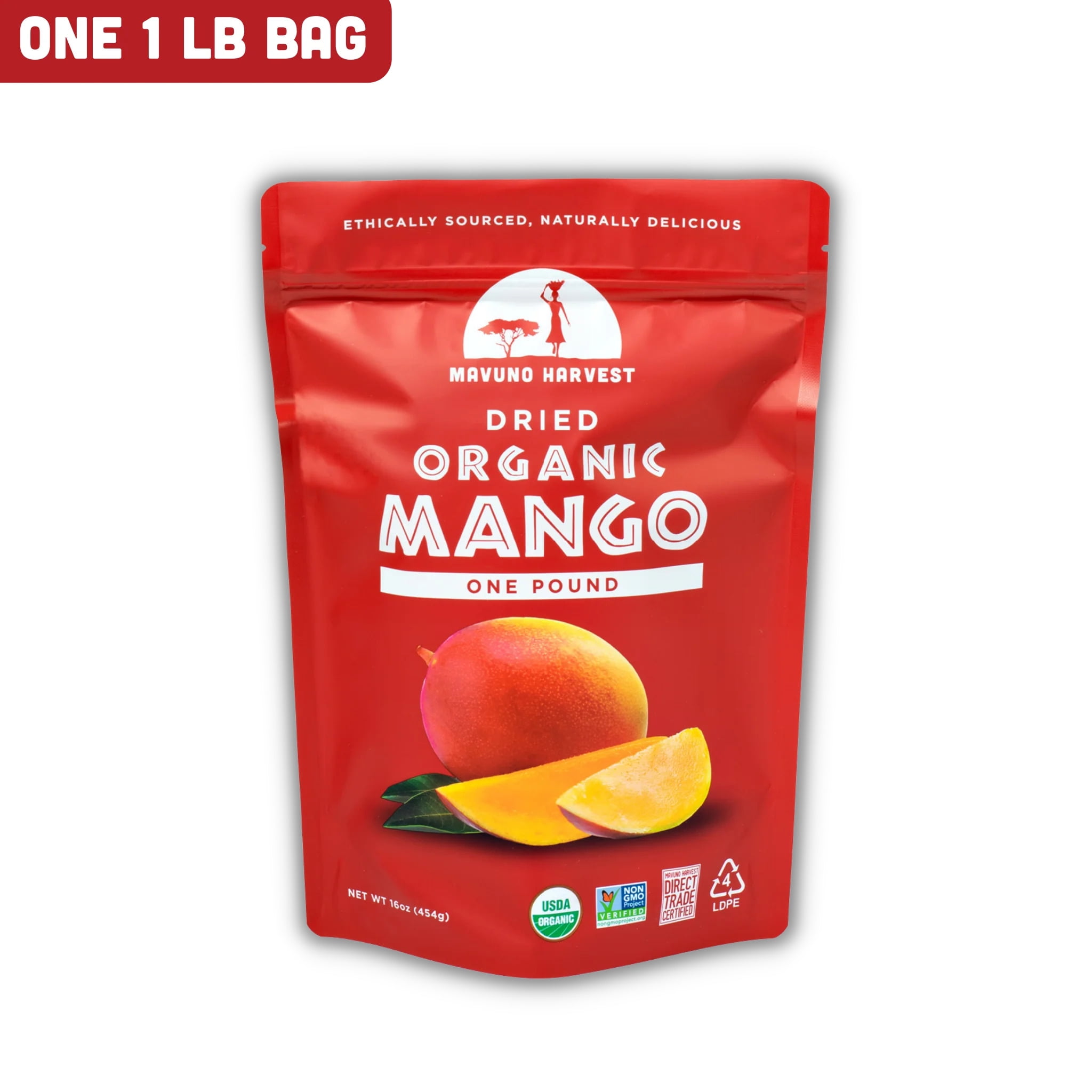 Organic Dried Mango, 1 lb bag