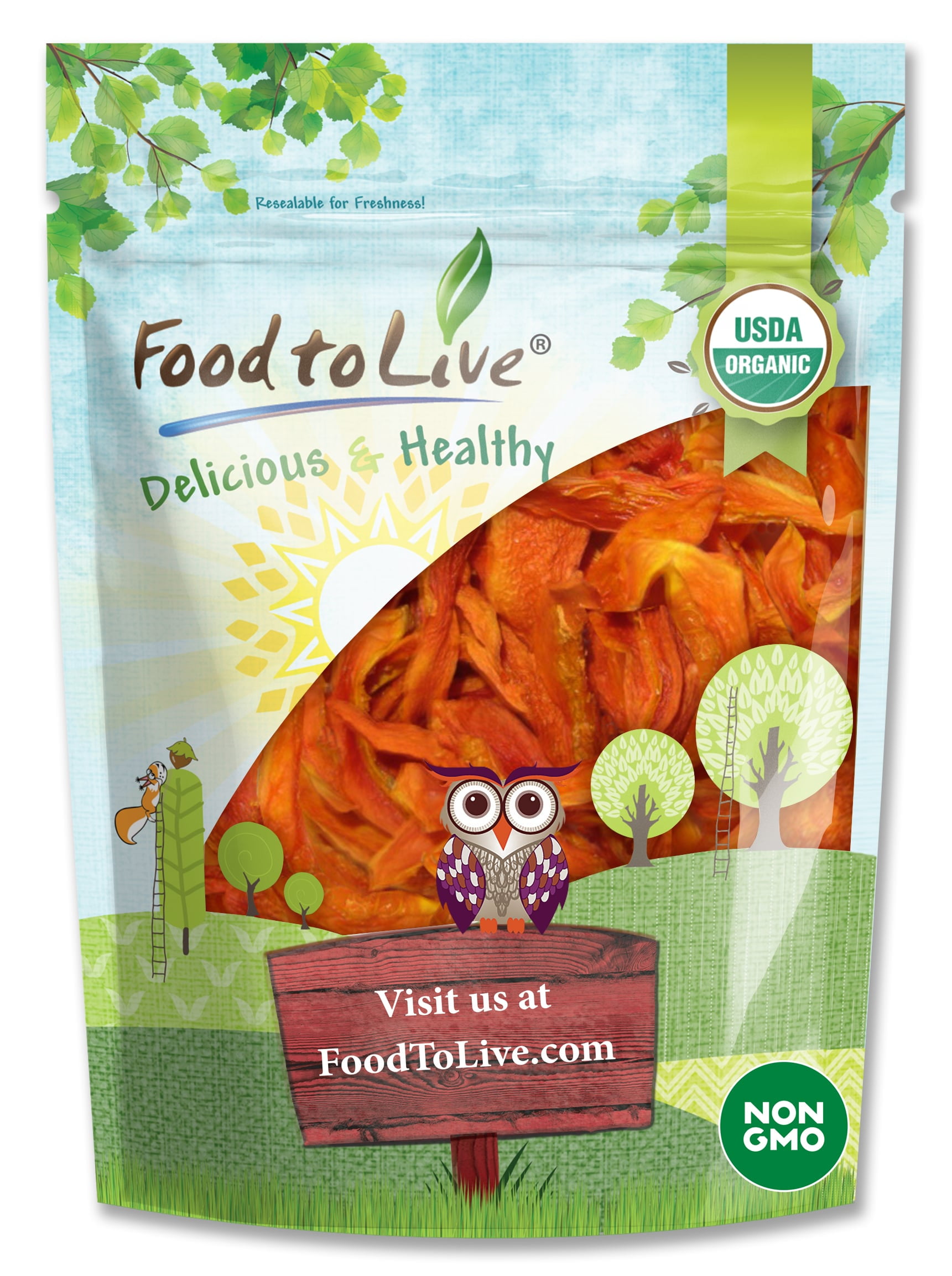 Organic Dried Papaya Spears, 0.5 Pounds  Non-GMO, Kosher, Raw, Vegan  by Food to Live