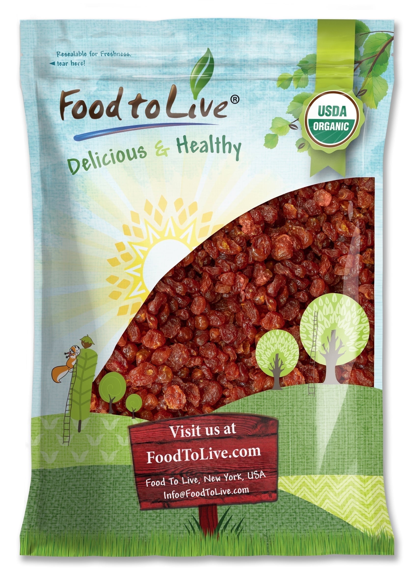 Organic Dried Sour Cherries , 10 Pounds — Non-GMO, Raw, Vegan — by Food to Live