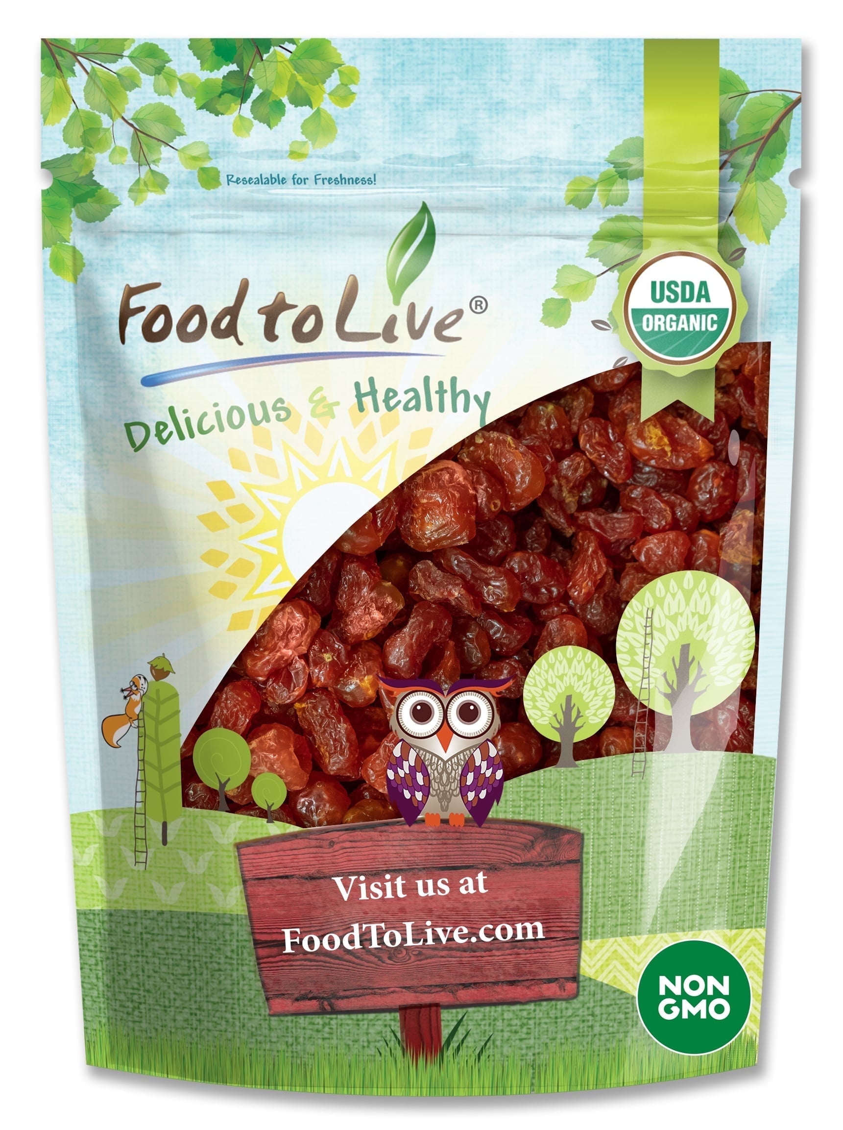 Organic Dried Sour Cherries, 5 Pounds — Non-GMO, Raw, Vegan — by Food to Live