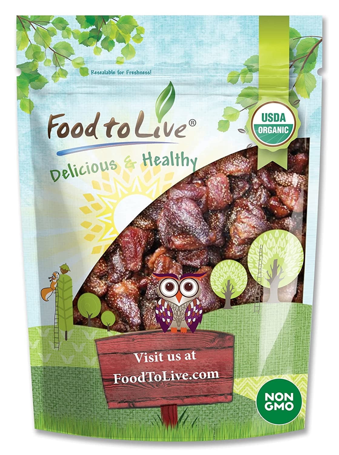 Organic Dried Strawberries, 1 Pound – Non-GMO, Kosher, Sweetened – by Food to Live