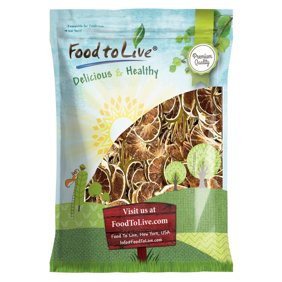 Organic Dry Lime Slices, 1.5 Pounds Vegan, Kosher, Bulk by Food to Live