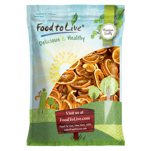 Organic Dry Orange Slices, 2 Pounds Vegan, Kosher, Bulk by Food to Live