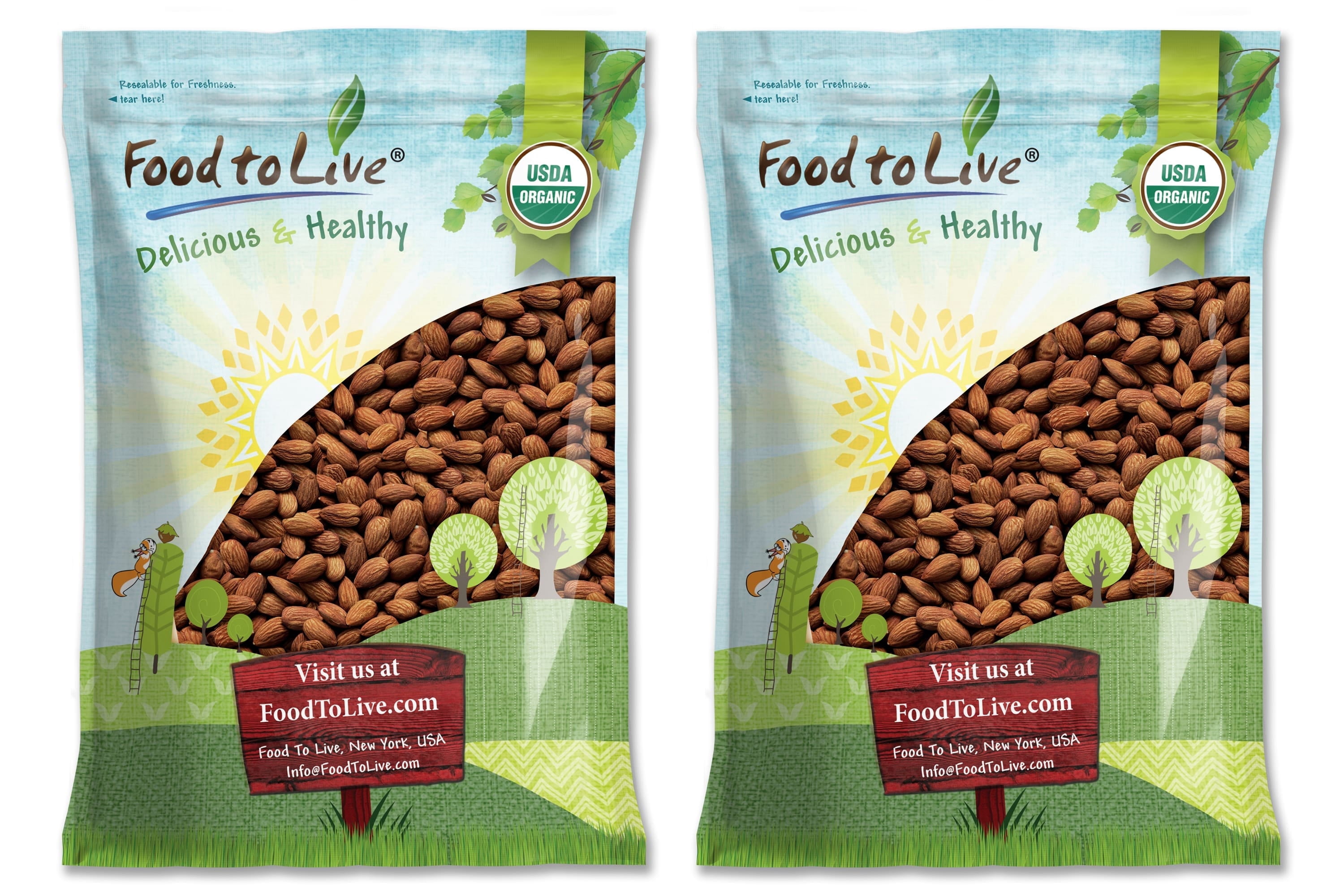 Organic Dry Roasted Almonds, 16 Pounds — Non-GMO, Kosher, Vegan — by Food to Live