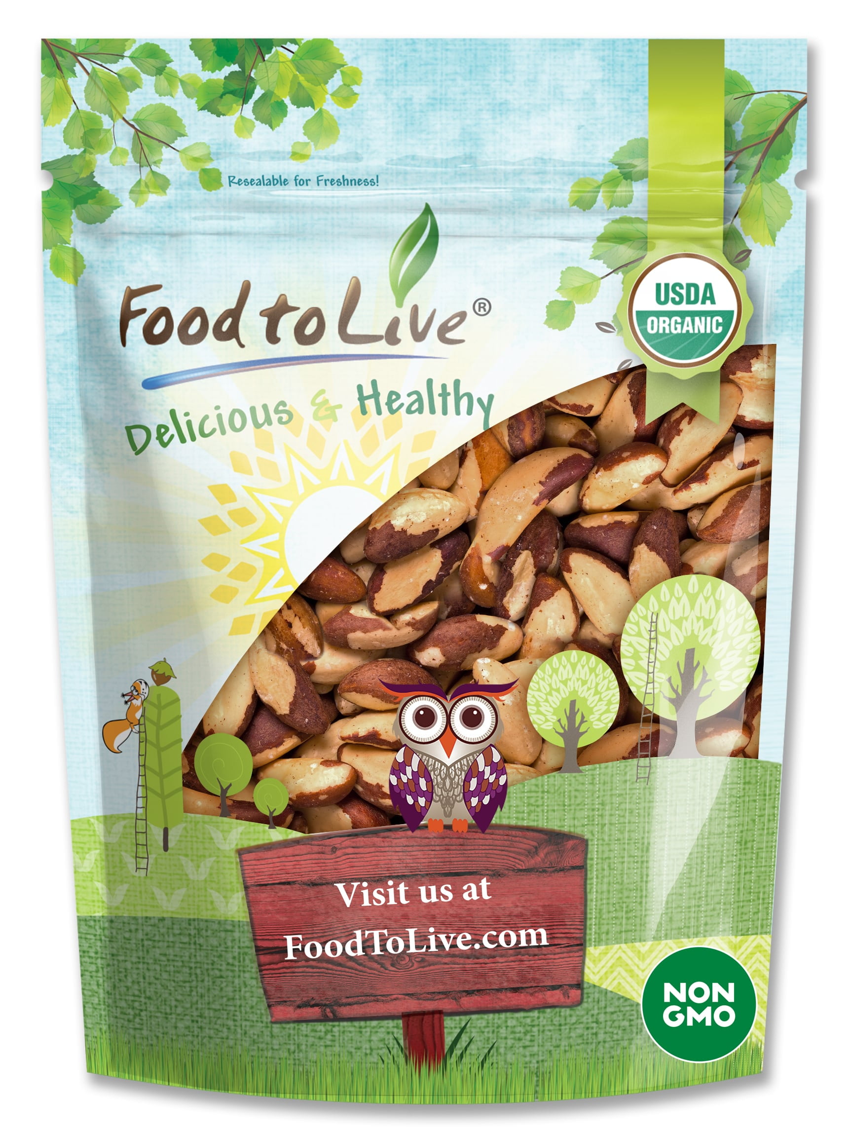 Organic Dry Roasted Brazil Nuts, 4 Pounds — Non-GMO, Kosher, Vegan — by Food to Live