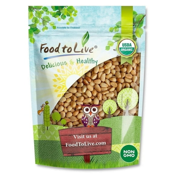 Organic Dry Roasted Pine Nuts with Himalayan Salt, 4 Pounds  Non-GMO, Vegan, Kosher, Bulk  by Food to Live