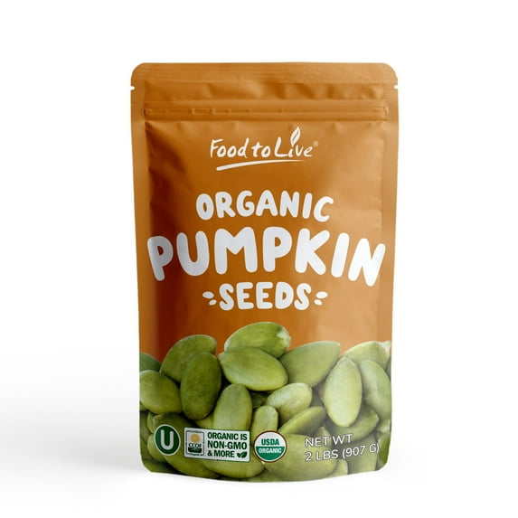 Organic Dry Roasted Pumpkin Seeds with Himalayan Salt, 0.5 Pounds — Non-GMO, Kosher, Vegan — by Food to Live