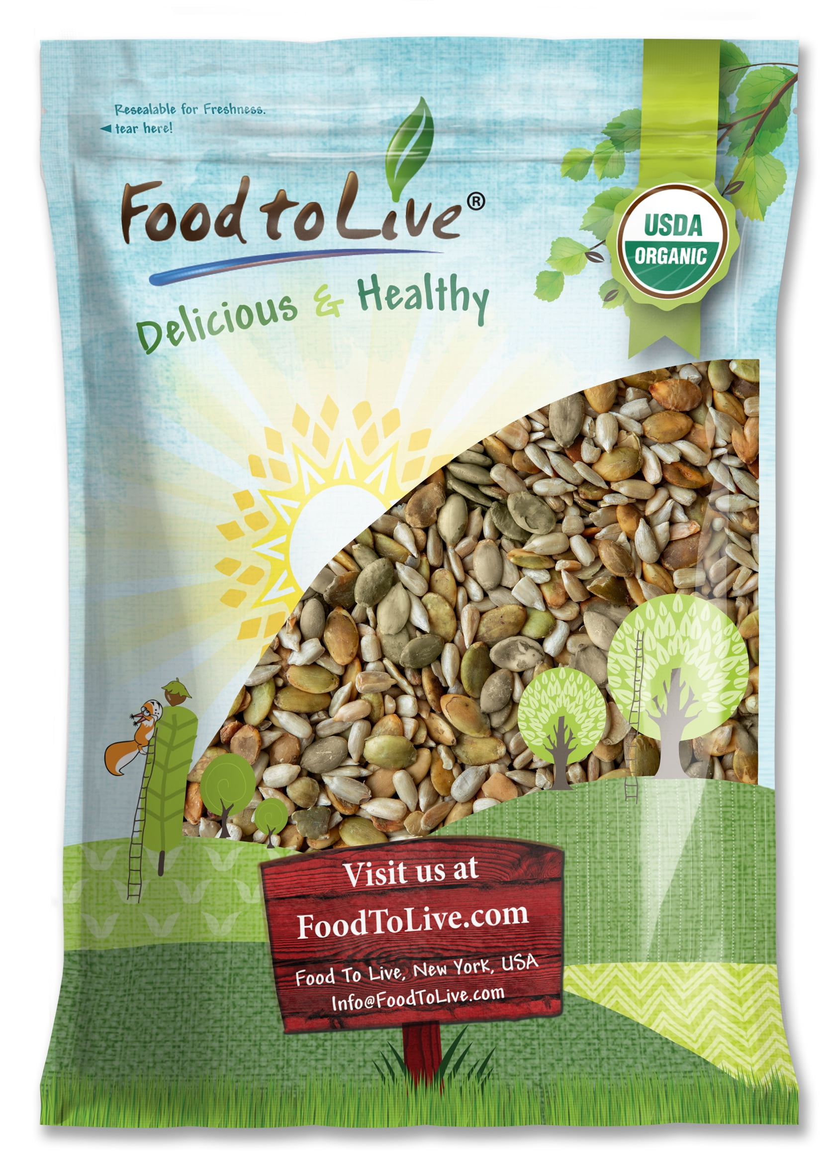 Organic Dry Roasted Sunflower and Pumpkin Seed Mix, 8 Pounds – Oven Roasted, No Oil added, Healthy, Natural Snack, Rich in Protein, Perfect for Baking and Salads, Vegan, Kosher, Bulk