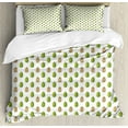 thumbnail image 1 of Organic Duvet Cover Set Queen Size, Whole and Sliced Baobabs Detox Nutrition, Decorative 3 Piece Bedding Set with 2 Pillow Shams, Lime Green White Rust, by Ambesonne, 1 of 3