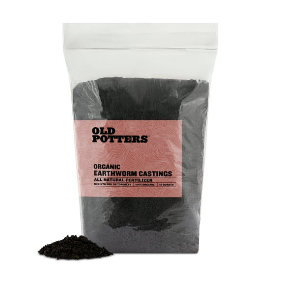 Organic Earthworm Casting All-Natural Fertilizer for Indoor and Outdoor Planting, Enhances Root and Overall Health, Revitalizes Soil with Health Microbes, 15 Quarts 15 lbs